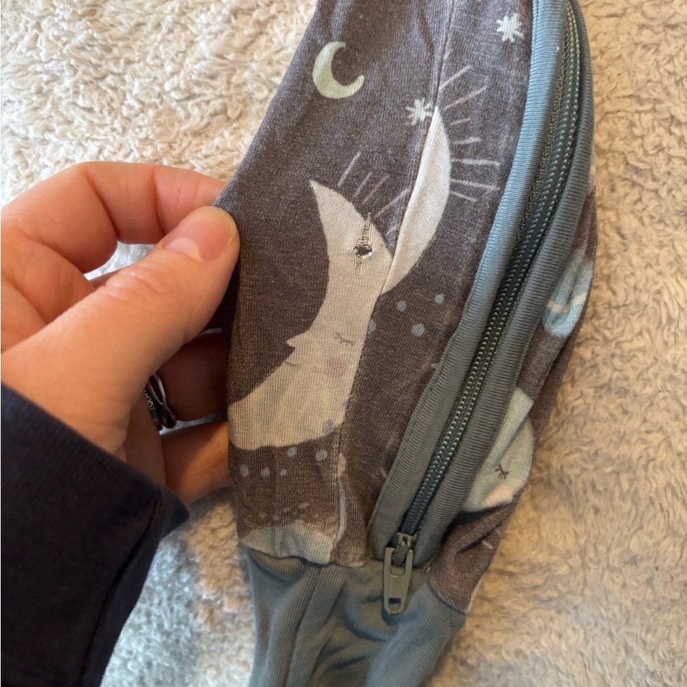 Little Sleepies Bamboo Pajama Footie, Moon and Stars Blue Print, Kids Size 2T - Picture 4 of 4
